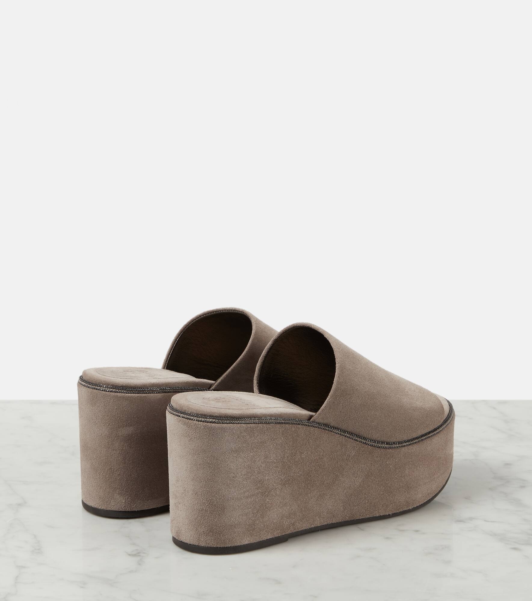 Suede platform slides - 3