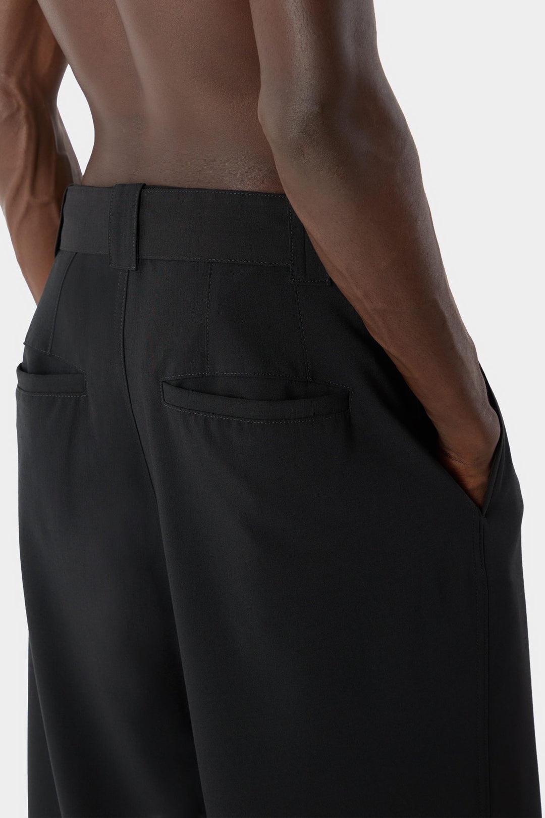 RIC PANTS WITH BELT / black - 4