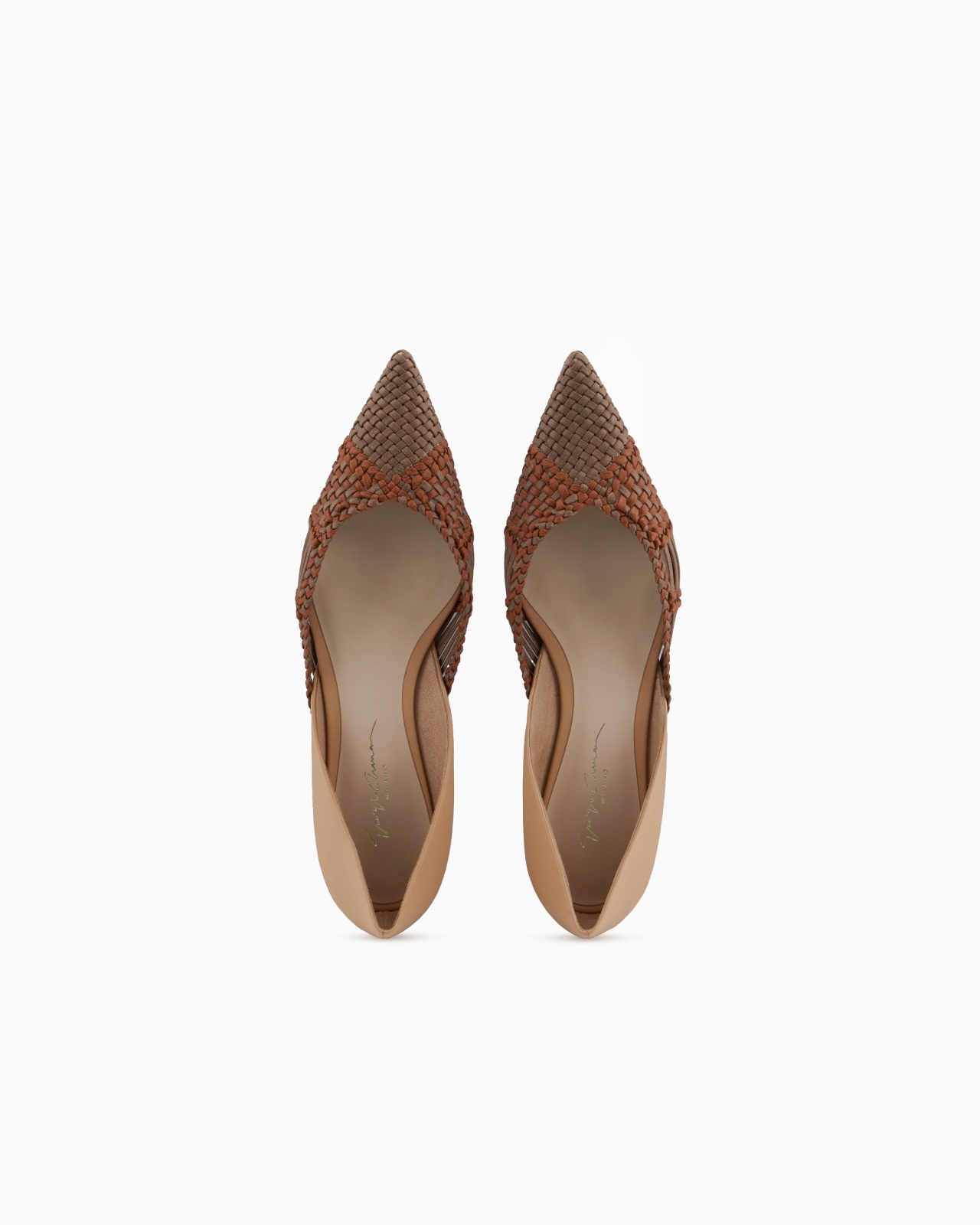 WOVEN LEATHER POINTED BALLERINAS - 3