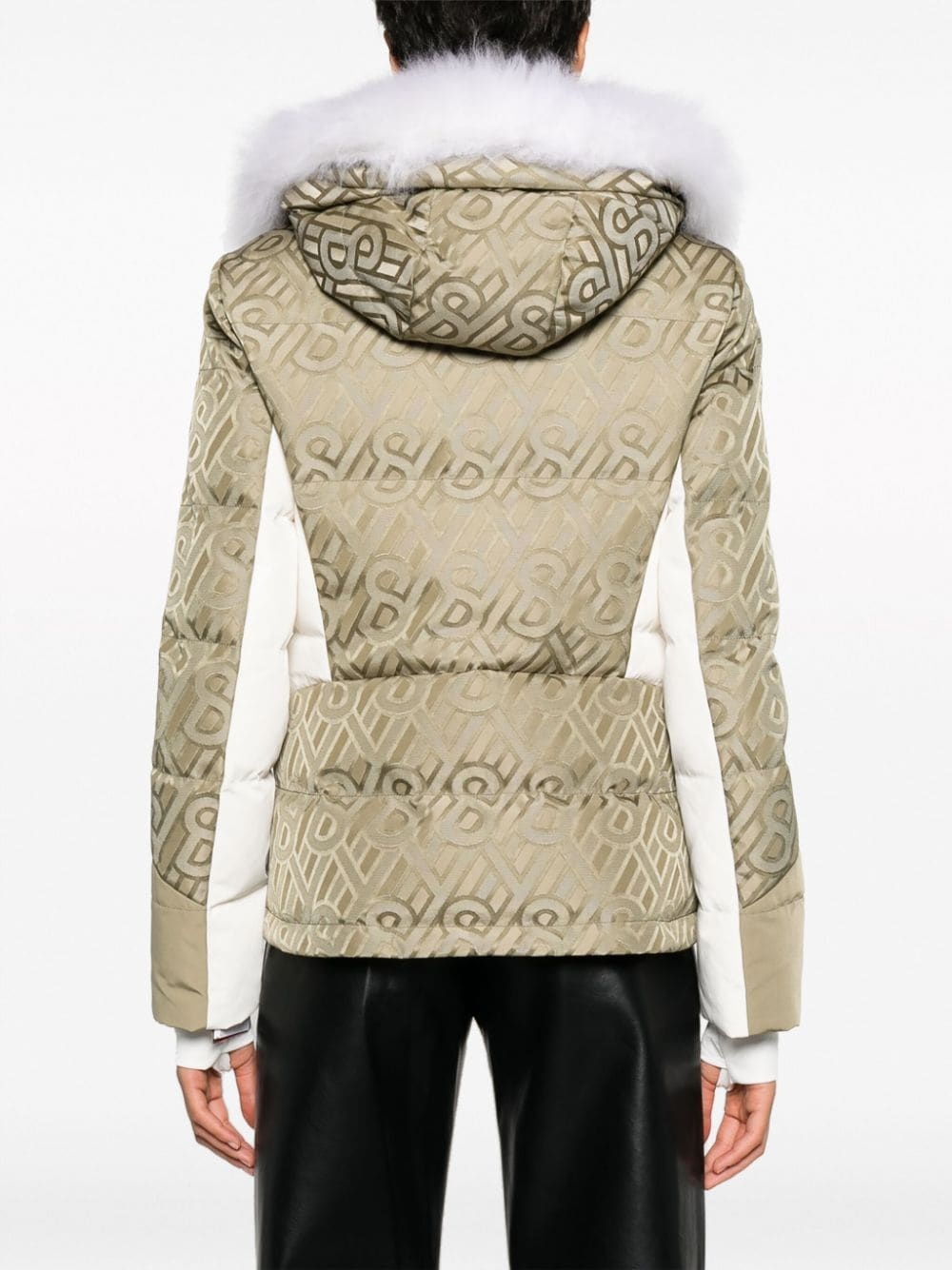 shearling-trim flocked canvas jacket - 4