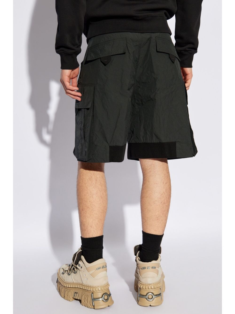 wide-leg cargo shorts - 4