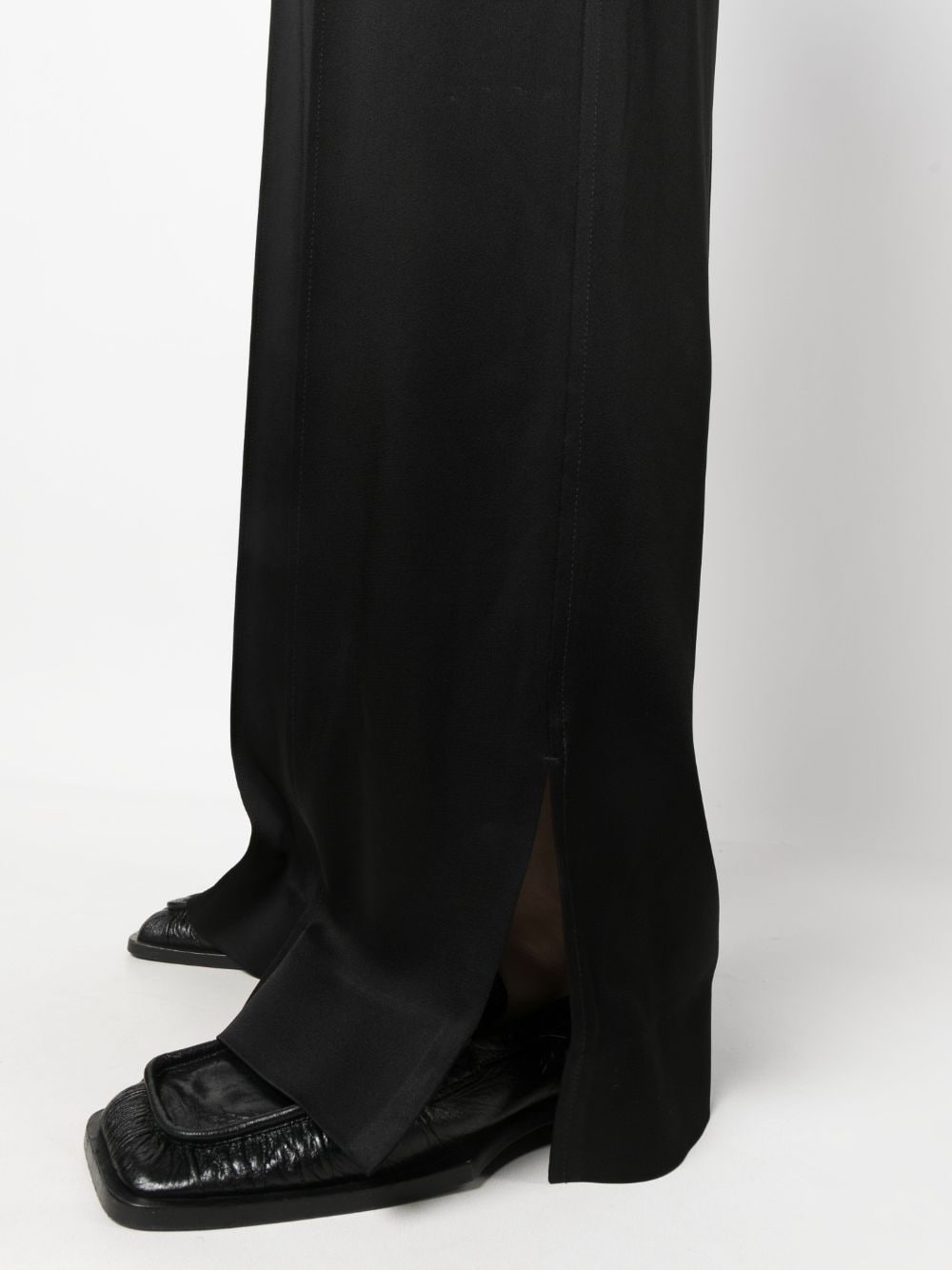 satin-finish wide-leg trousers - 5