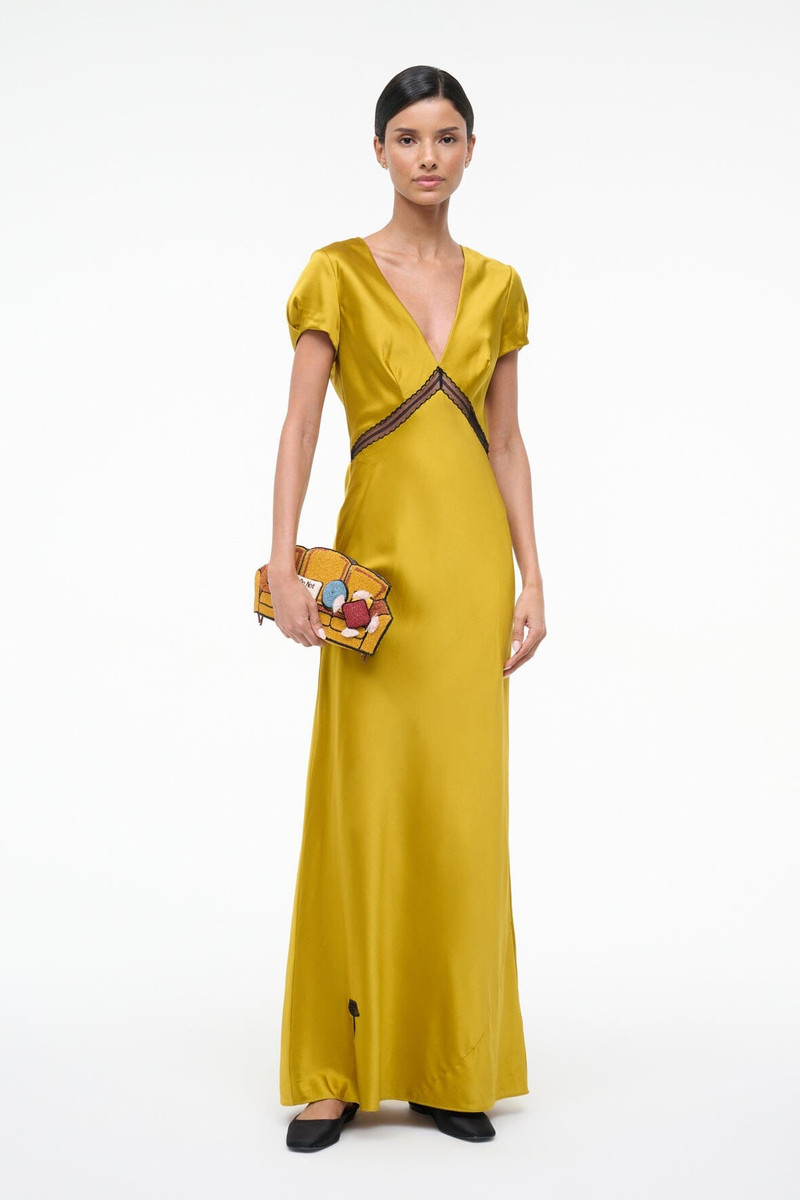 STAUD SAB SILK DRESS TURMERIC 6