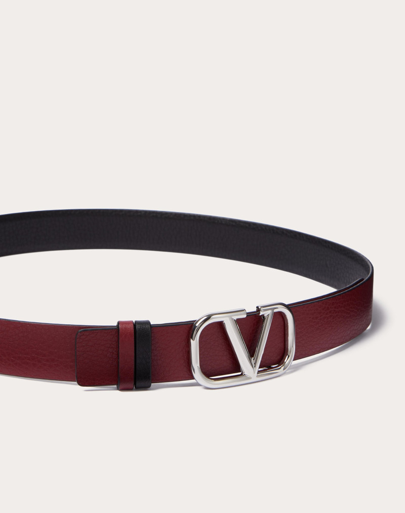 VLOGO SIGNATURE REVERSIBLE ELK-PRINT CALFSKIN BELT 30 MM 4
