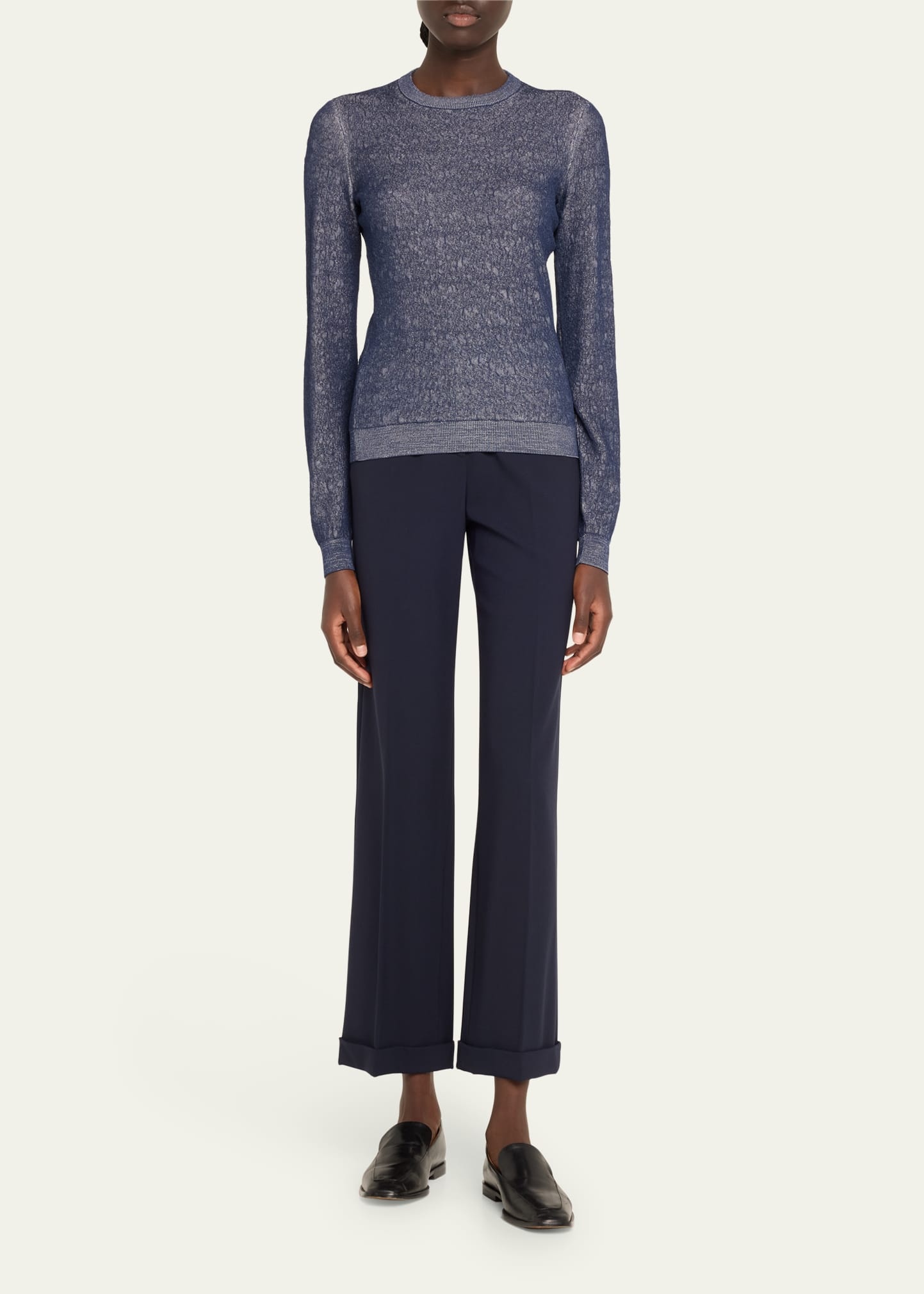 Shiny Viscose Knit Top - 2