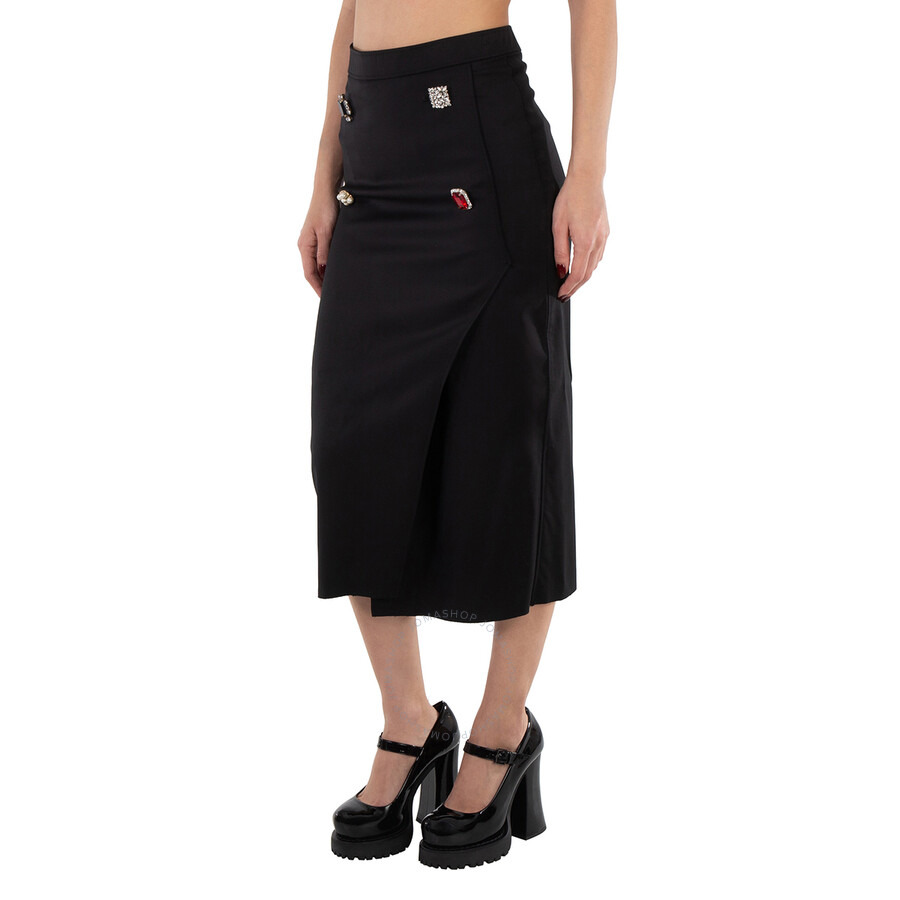 Vetements Ladies Black Fancy Button Skirt, Size X-Small - 3