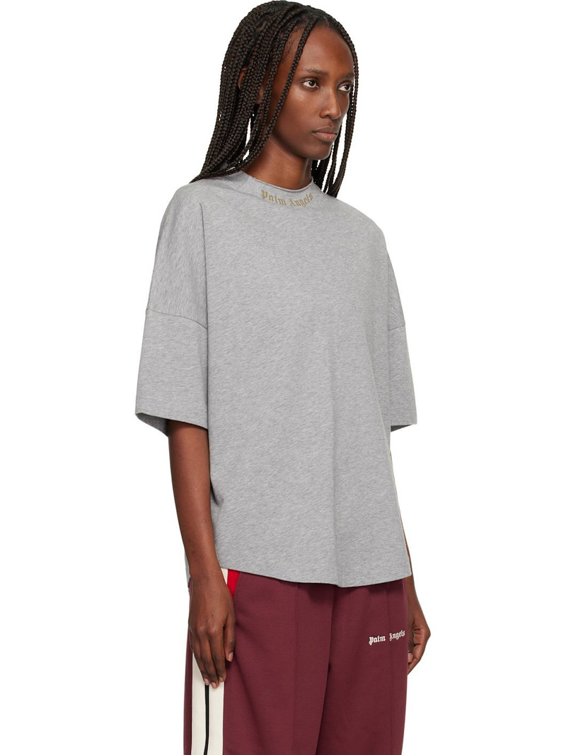 Gray Curved Logo Collar Over T-shirt 2