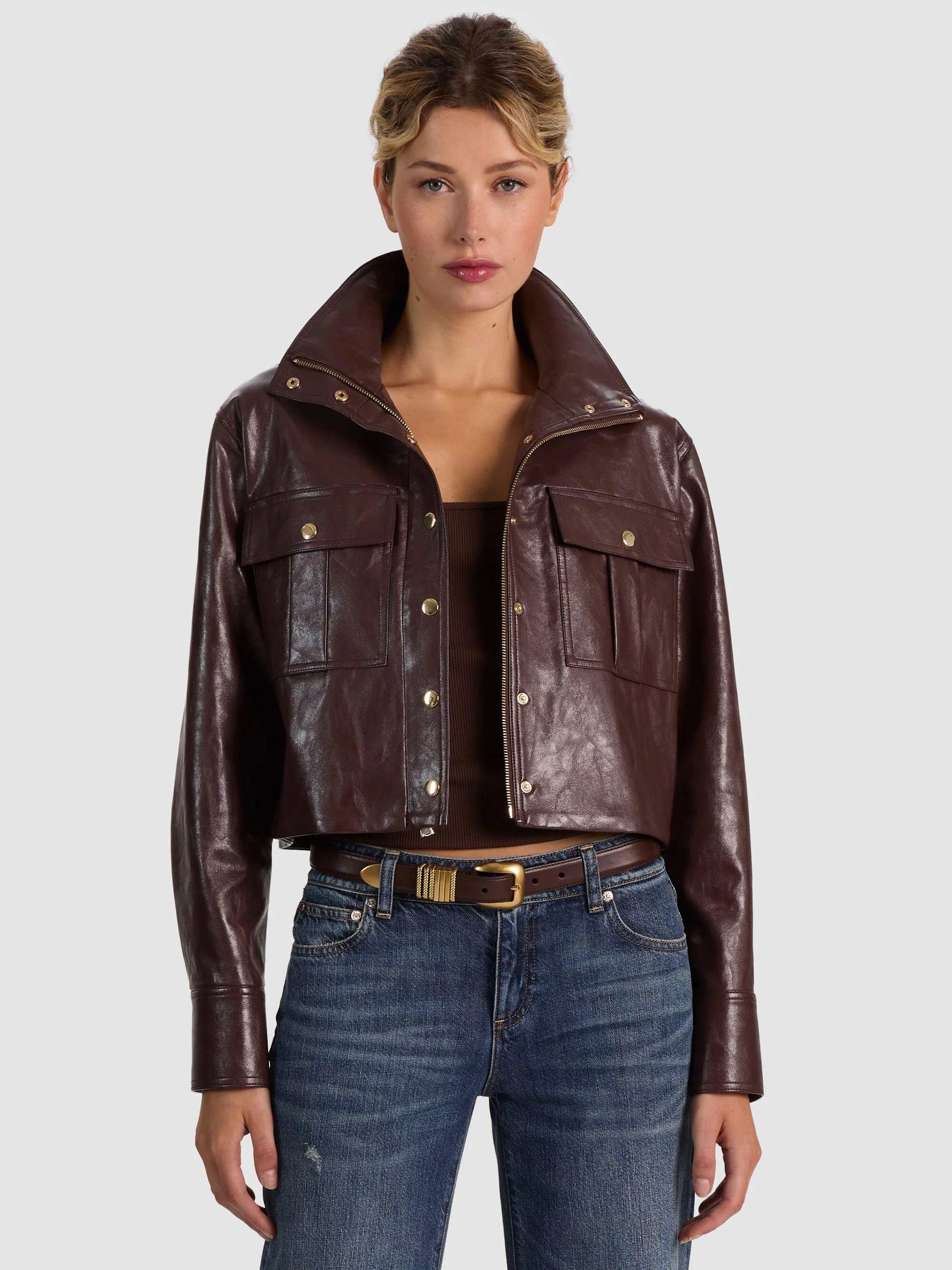 JAMES VEGAN FUNNEL NECK PARKA - DARK CHOCOLATE - 1
