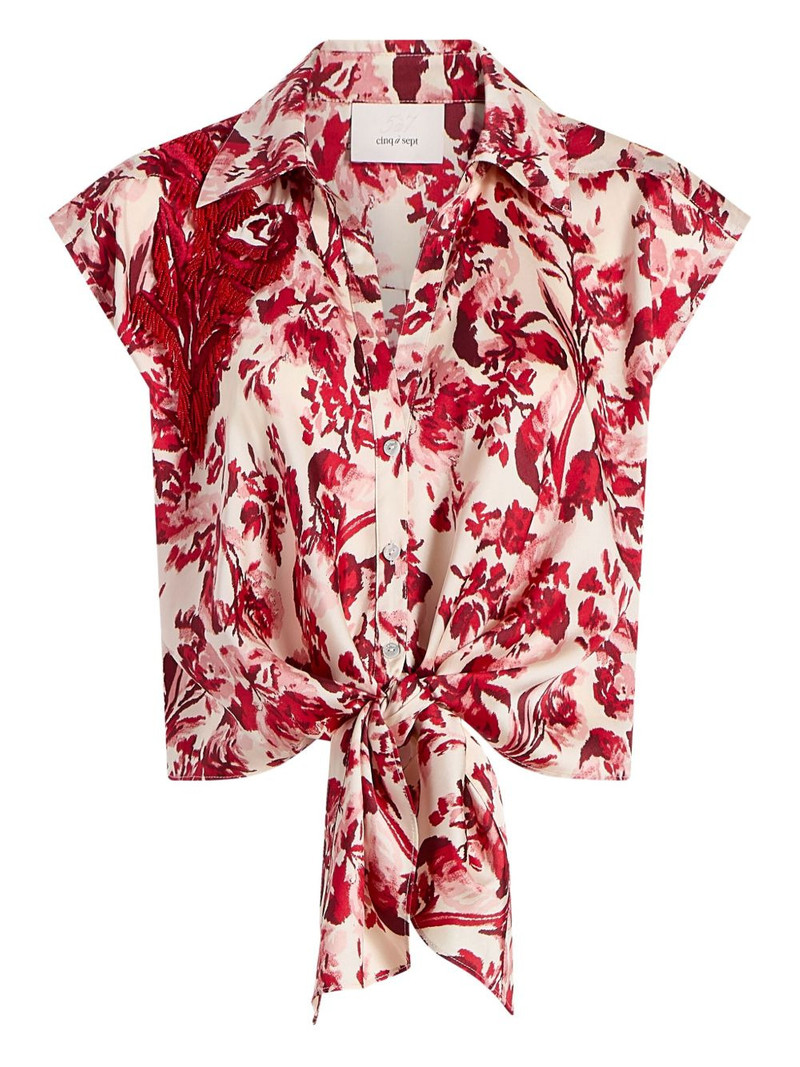 Floral Ribbons Sleeveless Mari blouse 1