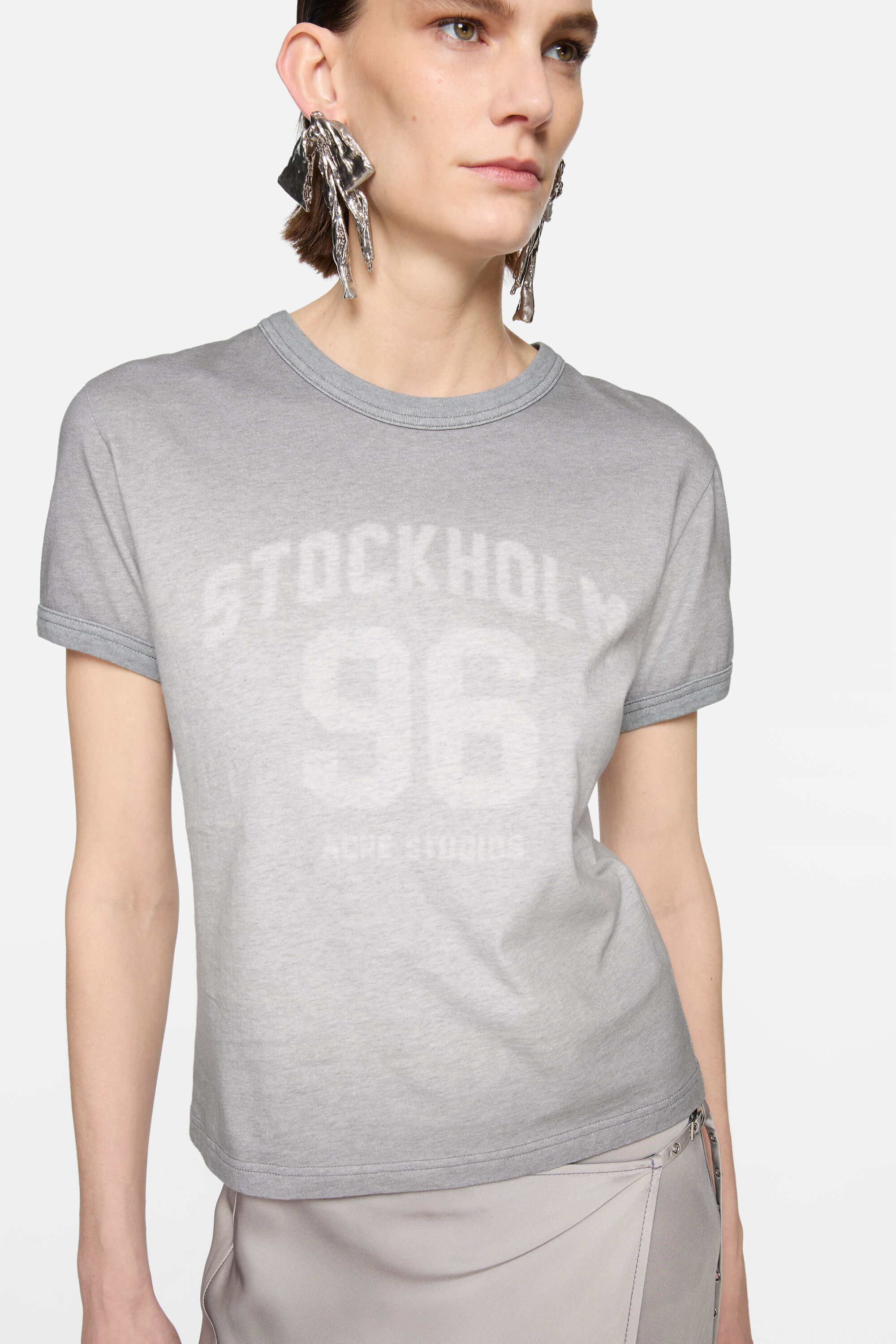 Sprayed vintage logo t-shirt - Grey Melange - 4