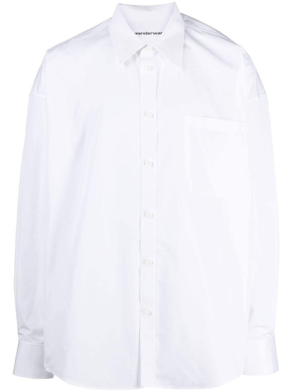 long-sleeve poplin cotton shirt - 1