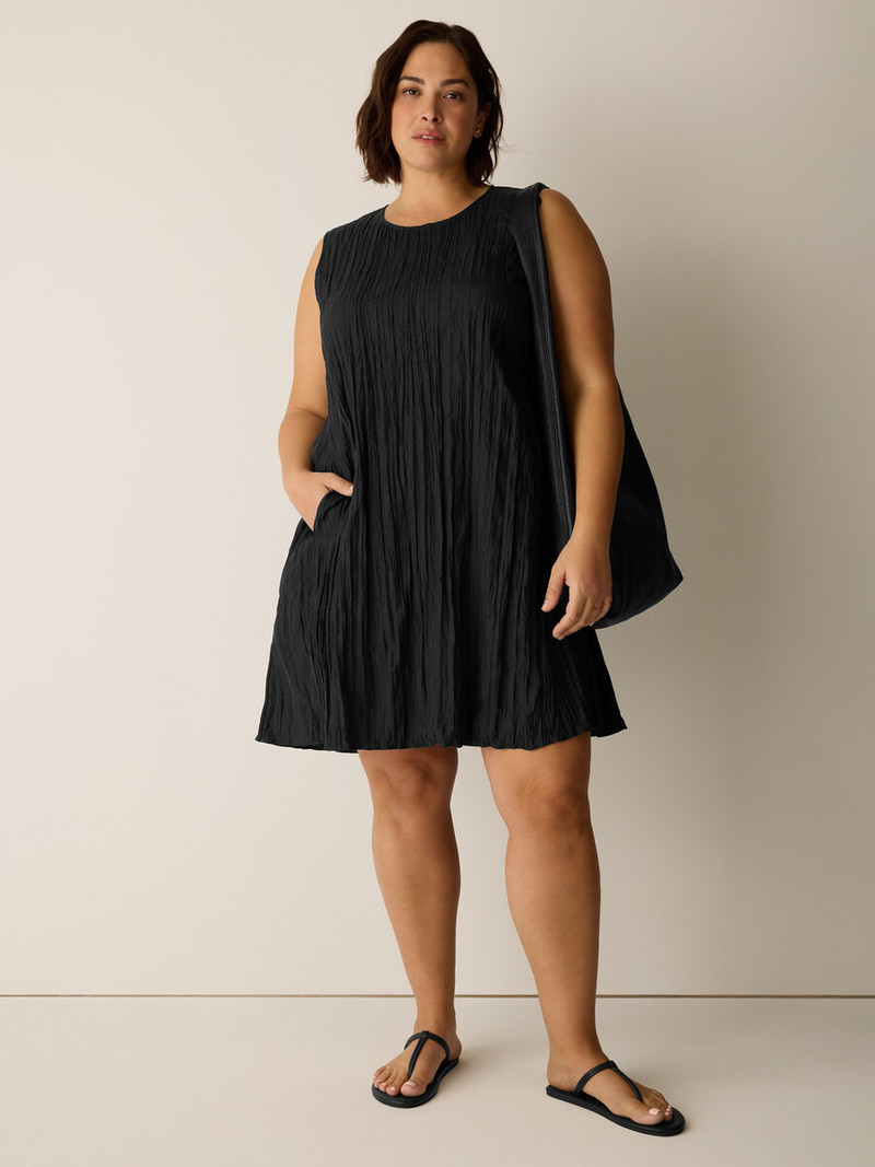Crushed Silk Round Neck Dress 6