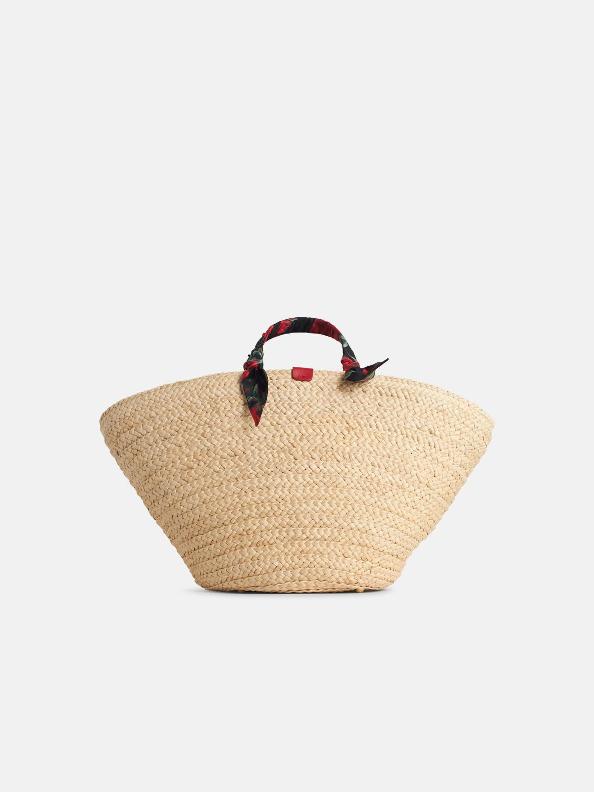 'RAFIA' RED CORN BLEND SHOPPING BAG - 3