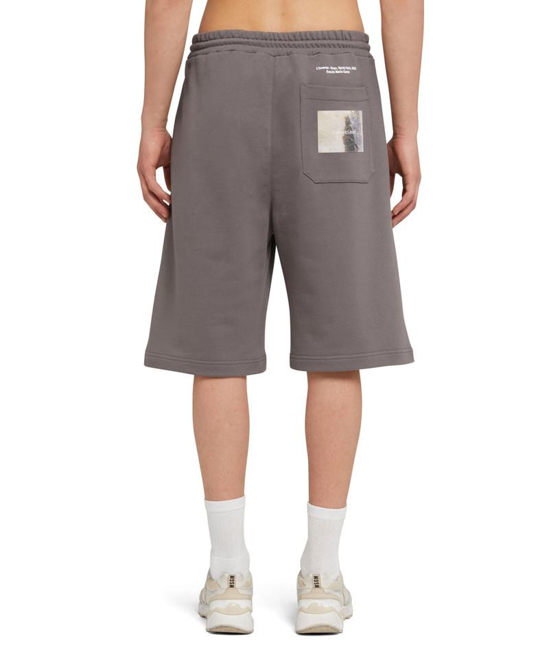 "FANTASTIC GREEN INVERSE SERIES" organic cotton sweat Bermudas 3