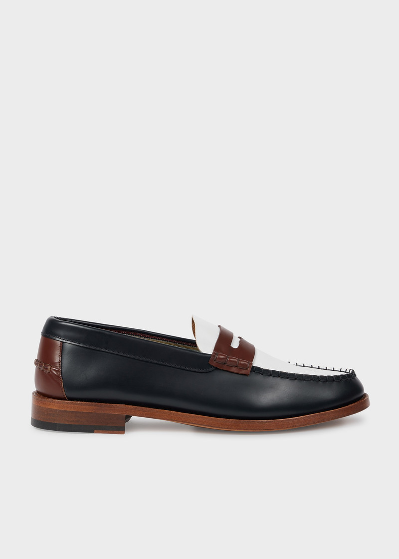 Colour-Block Leather 'Lido' Loafers 1