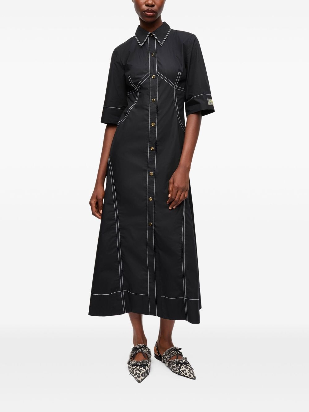 contrasting shirtdress - 2