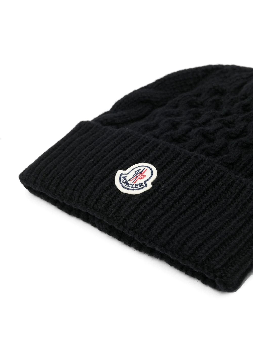 cable-knit logo-patch beanie - 2