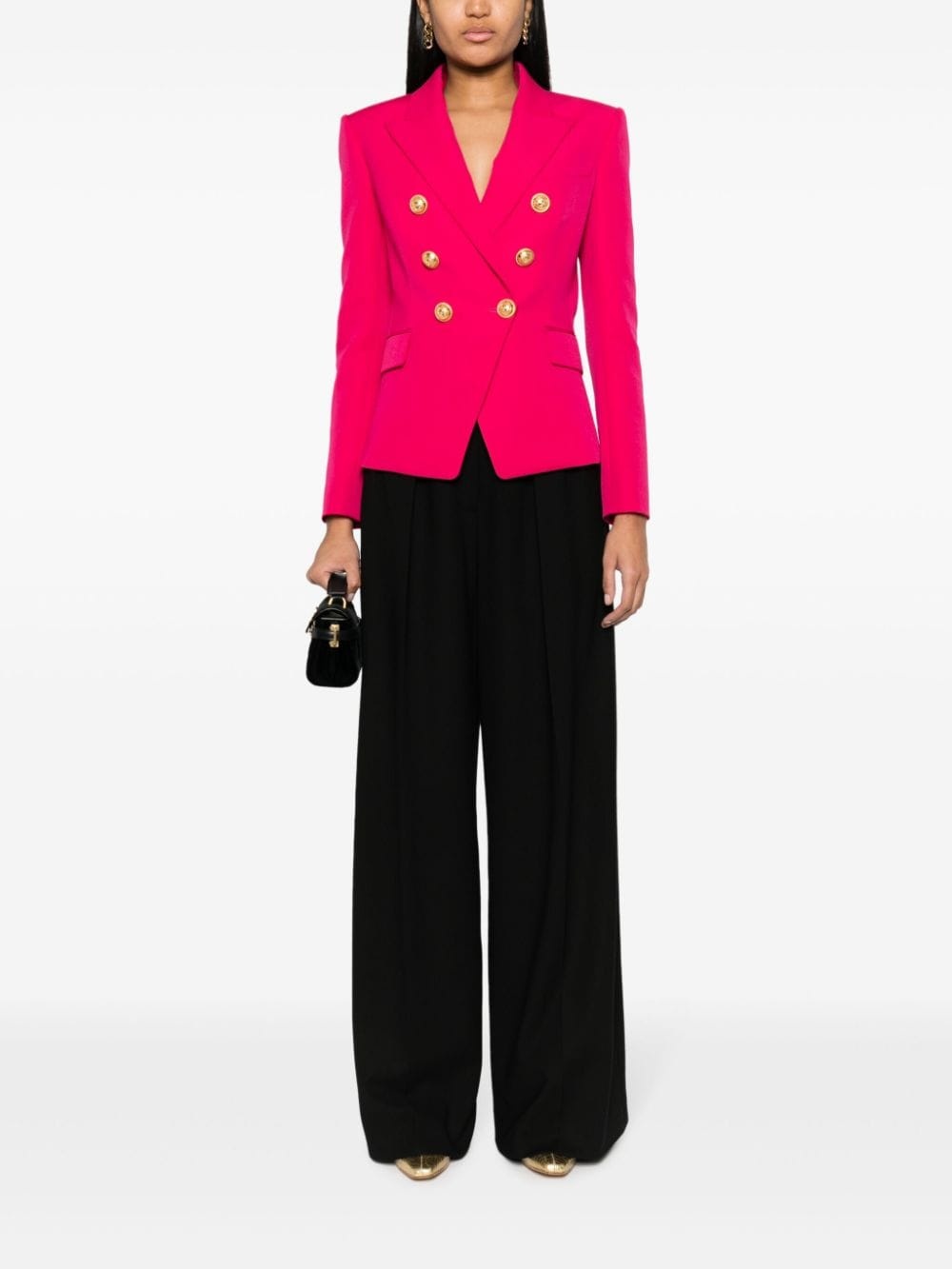 double-breasted wool blazer - 2