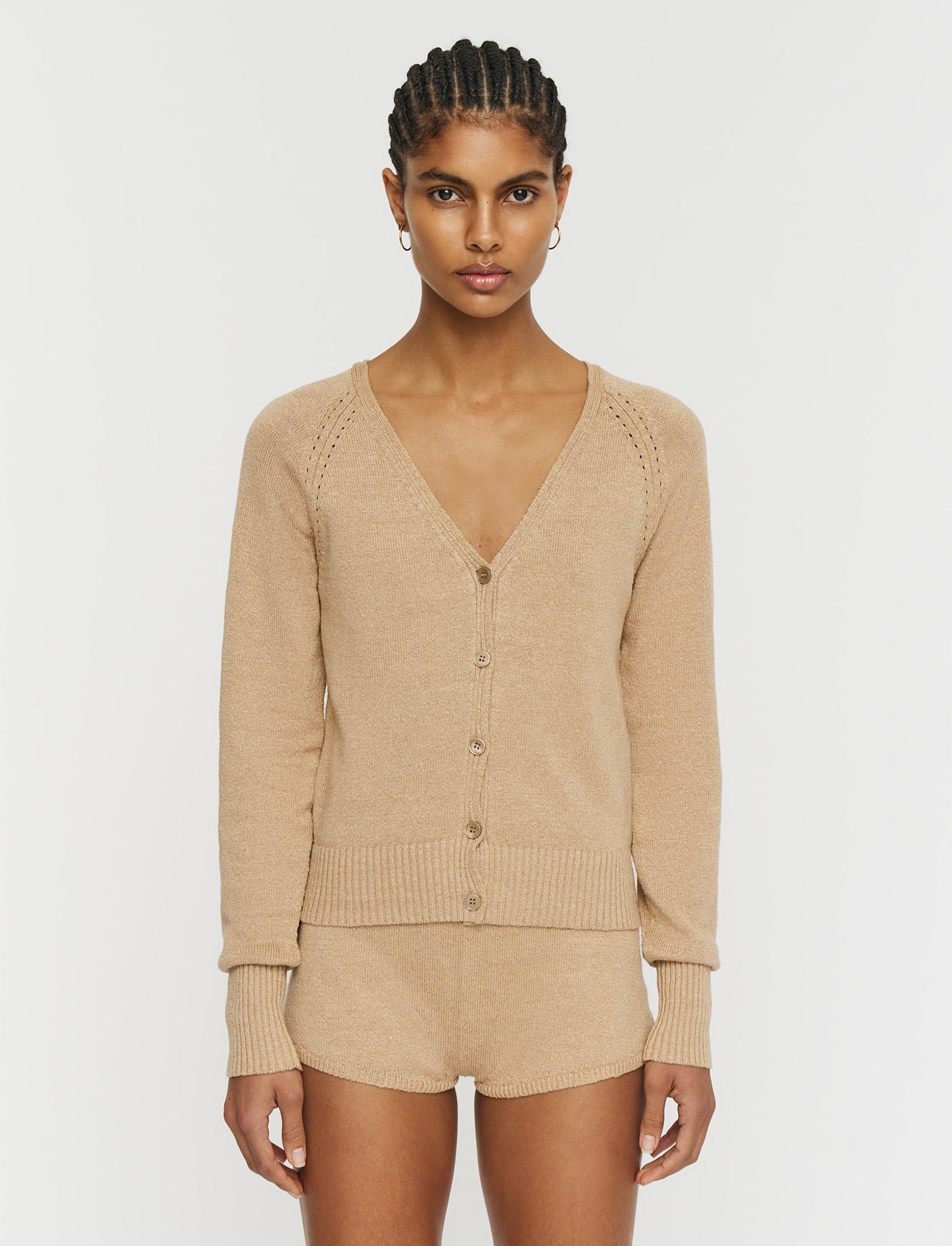 Linen Blend Knitted Cardigan - 3