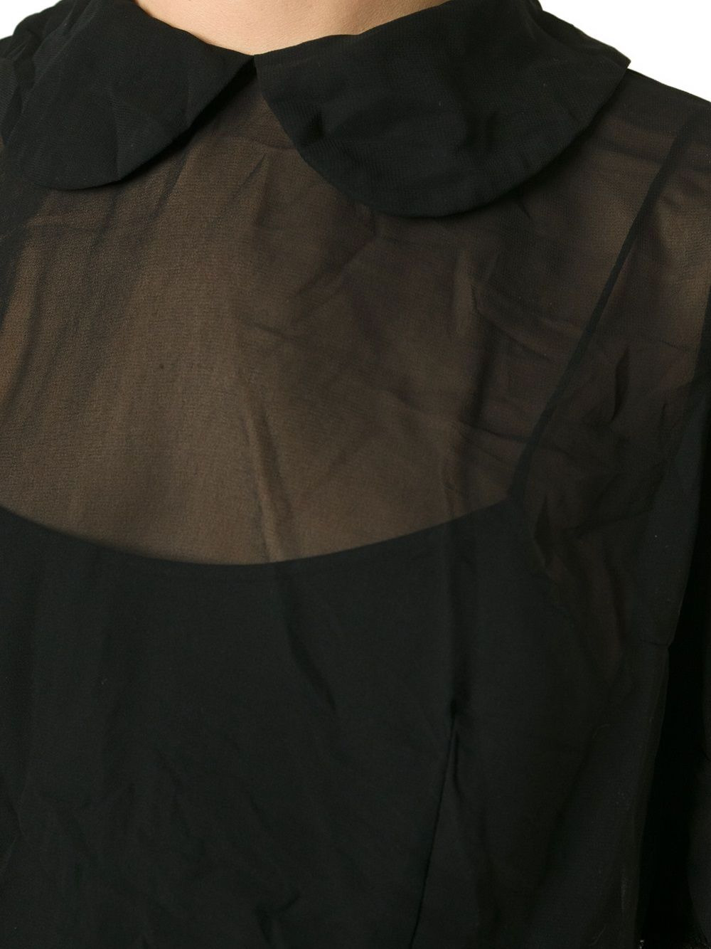 peter pan collar sheer blouse - 5