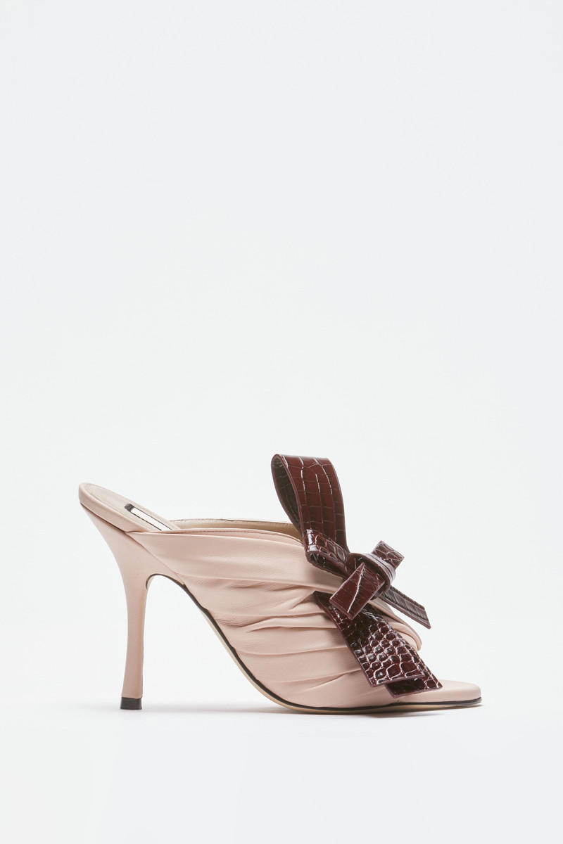 HIGH HEEL MULES WITH BOW 3