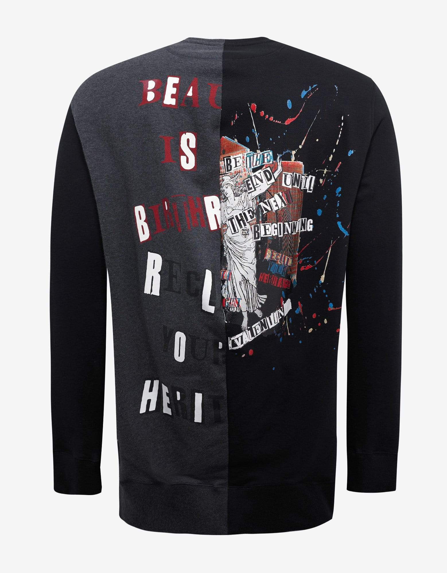 Valentino Black Jamie Reid Print Longline Sweatshirt - 2