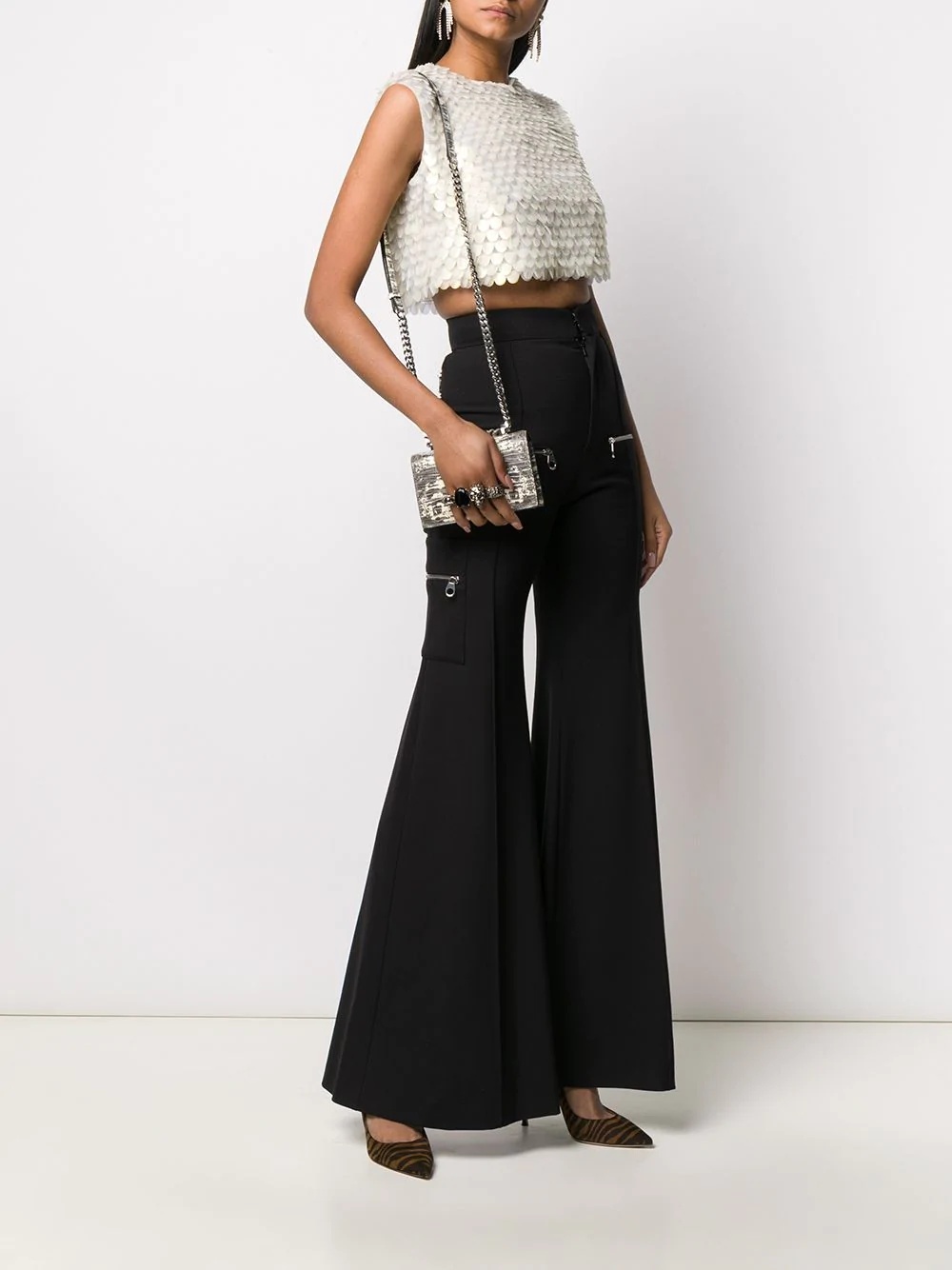 embellished snake-effect crossbody bag - 2