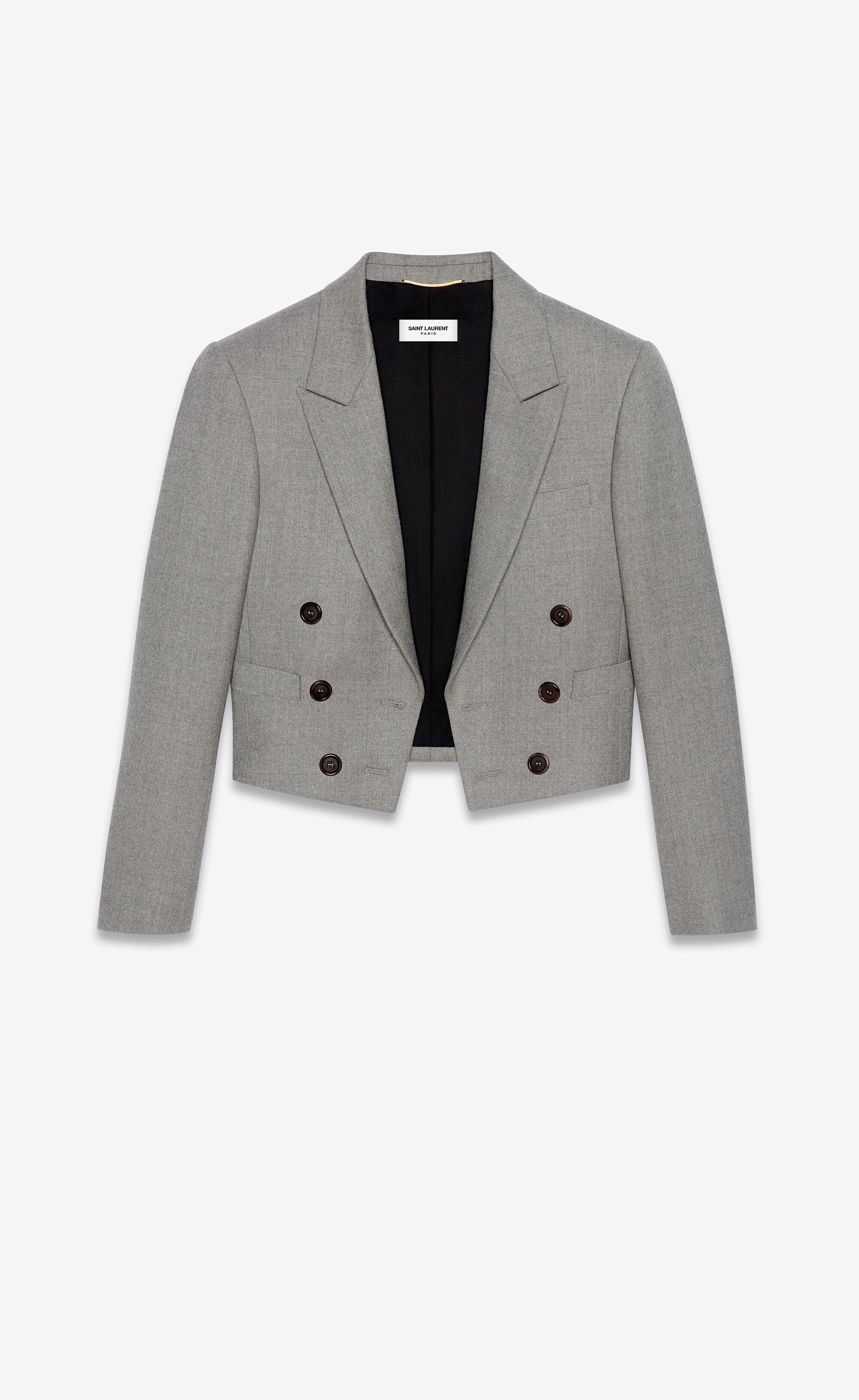 spencer jacket in chiné wool twill - 1