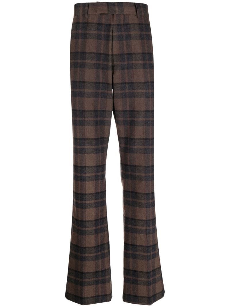 plaid-pattern tailored trousers - 1