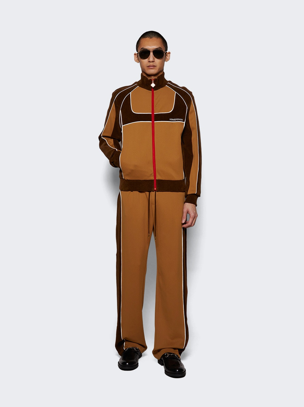 Two Tone Track Pant Biege And Brown - 5