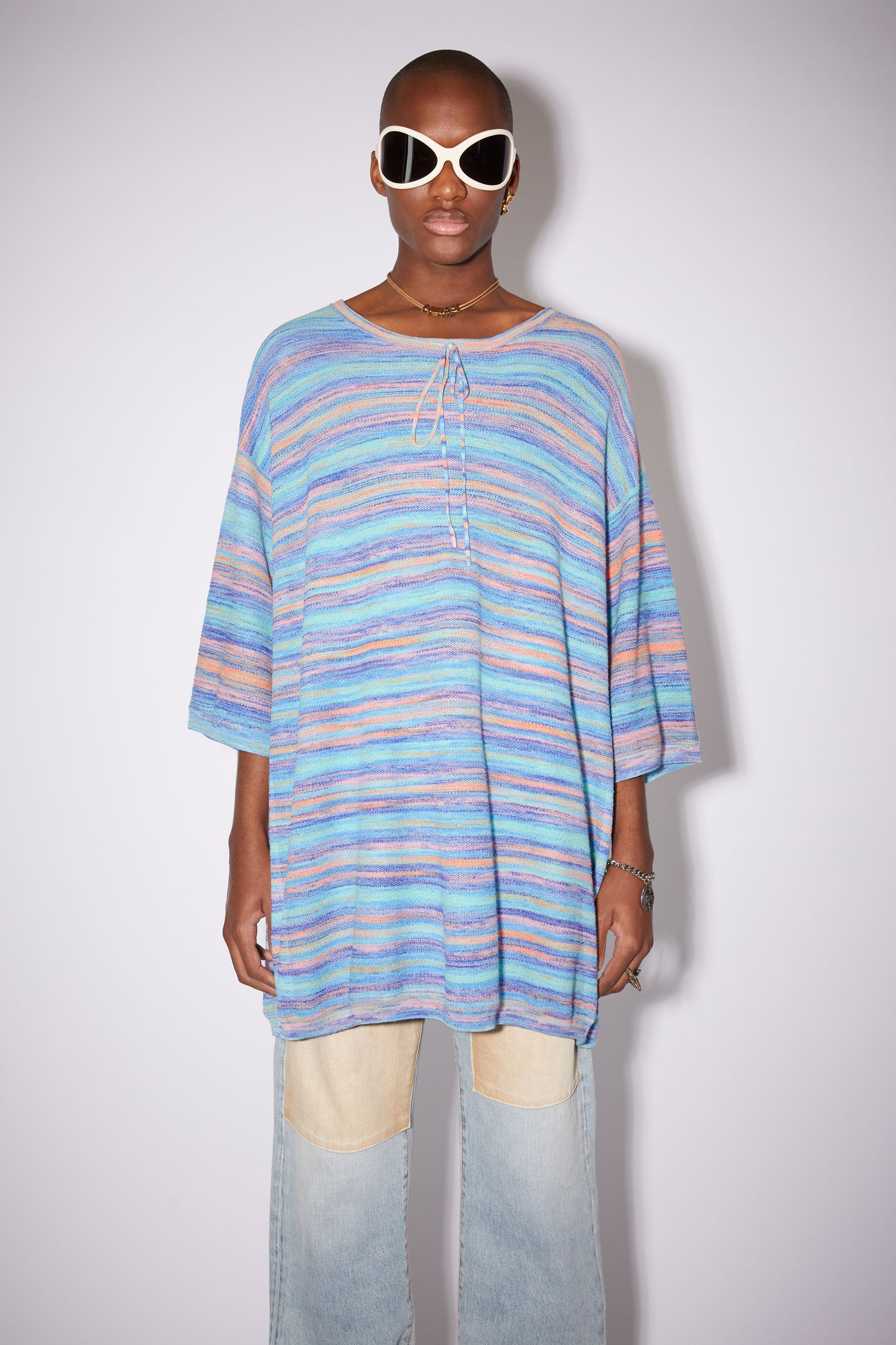 Striped t-shirt - Cornflower blue/multi - 2