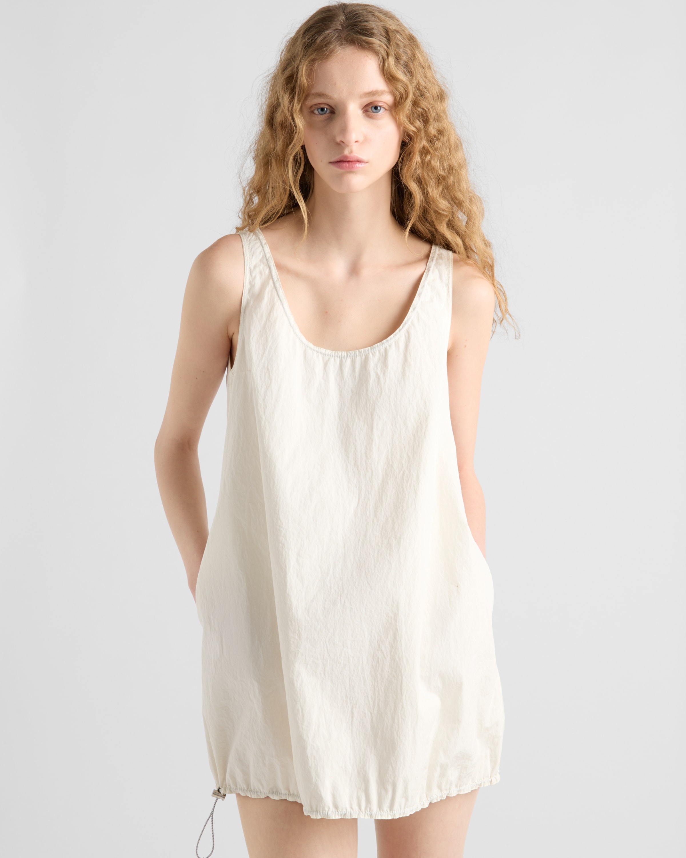 Sleeveless technical pongé mini-dress - 3
