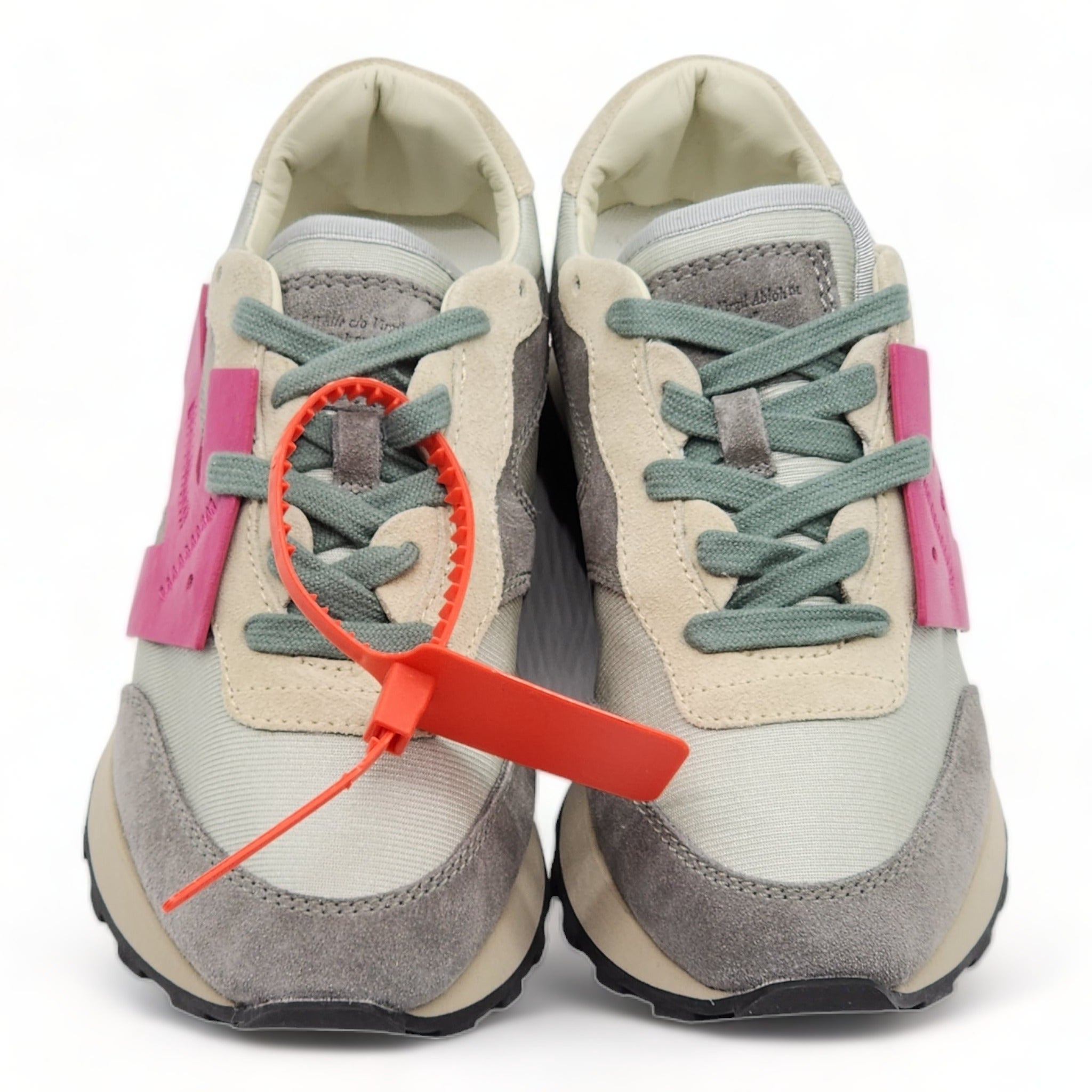 Off-White Women’s HG Runner Mixed-Media Suede Sneakers ‘Grey Fuchsia’ - 3