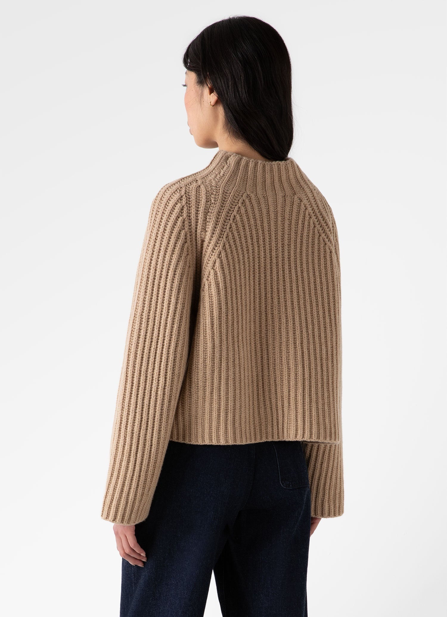 Lambswool Chunky Funnel Neck Jumper - 4