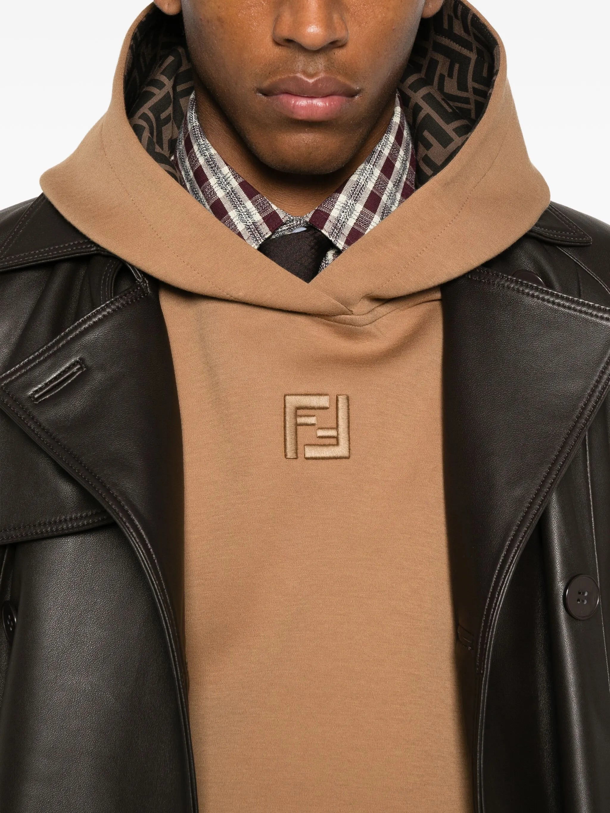 Fendi FF-embroidered Hoodie - 5
