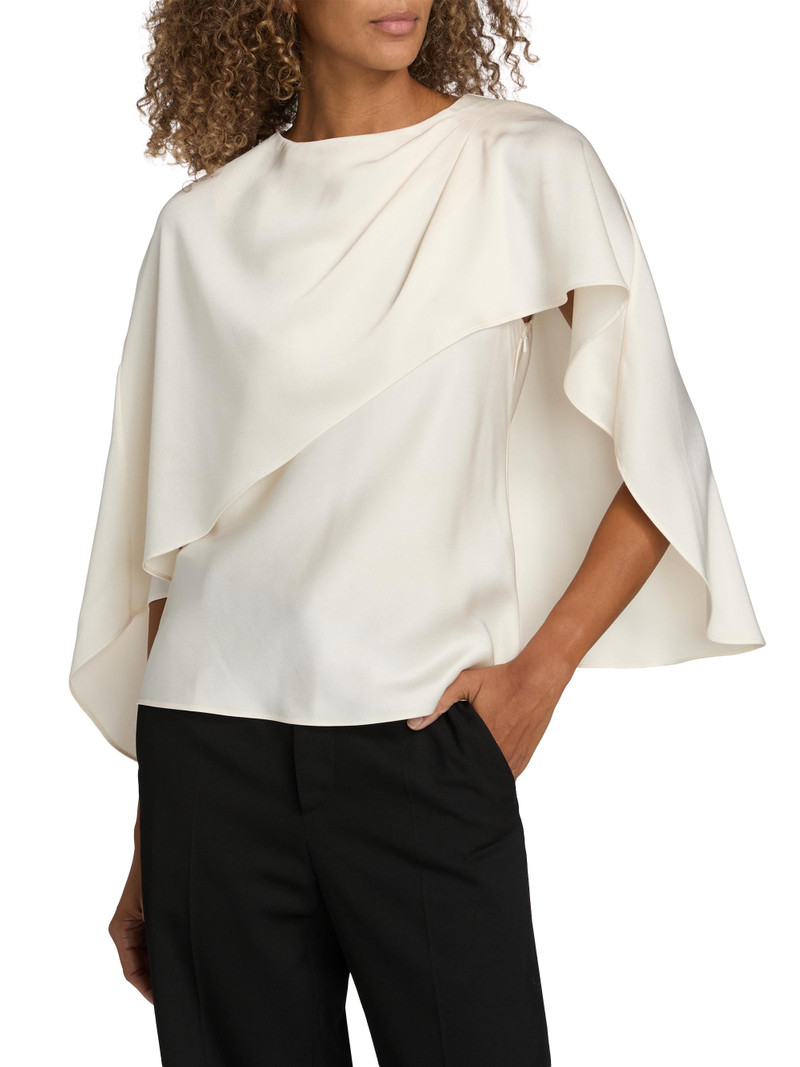 Women's Eliora Satin Cape Blouse - Cream 3