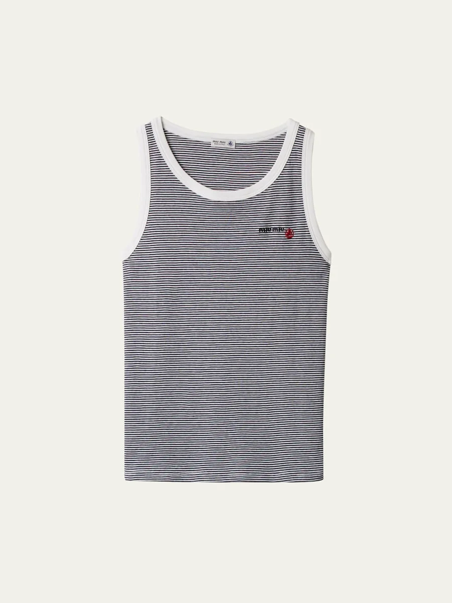 Striped Jersey Tank Top - 1