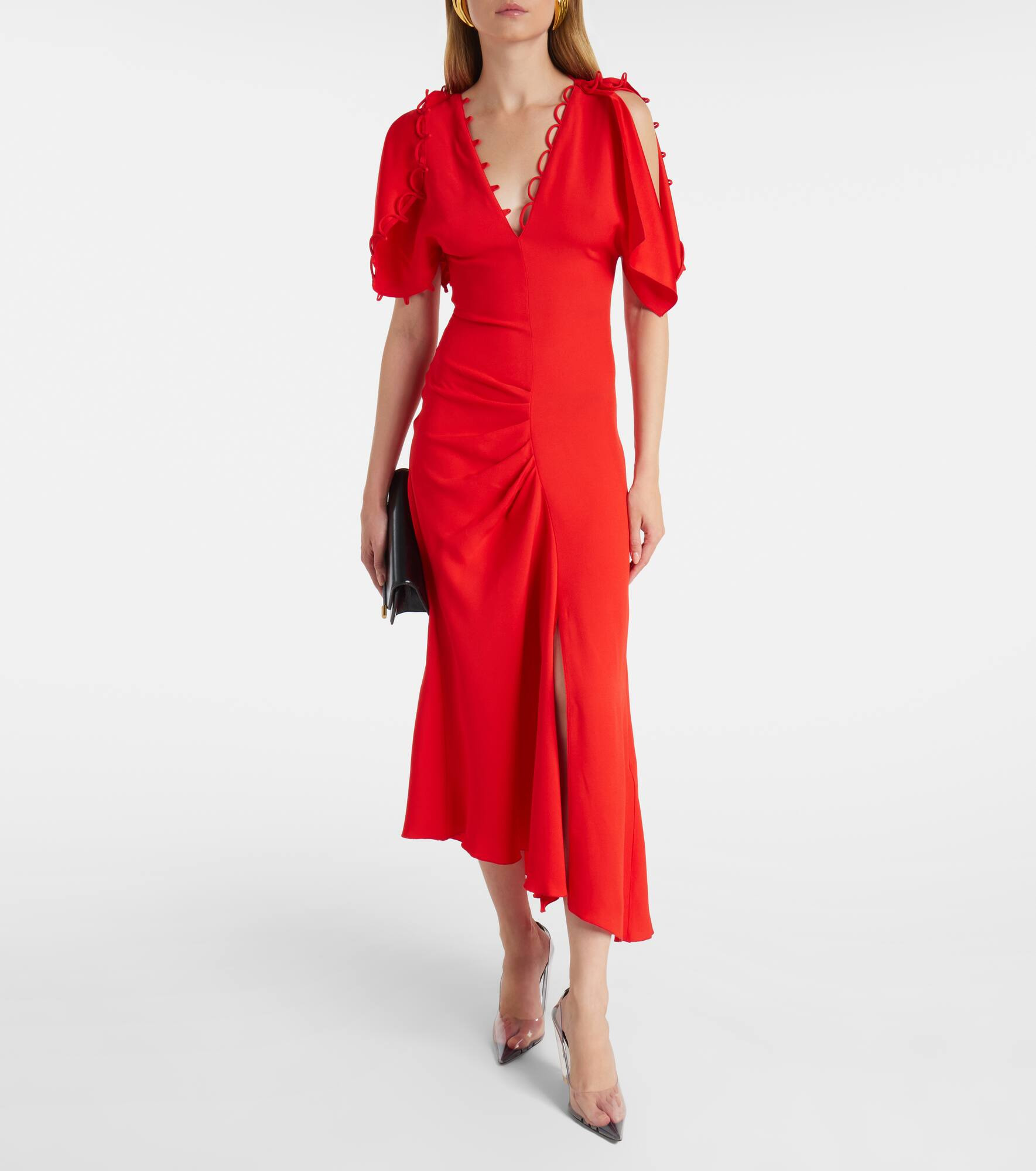 Asymmetric draped maxi dress - 2