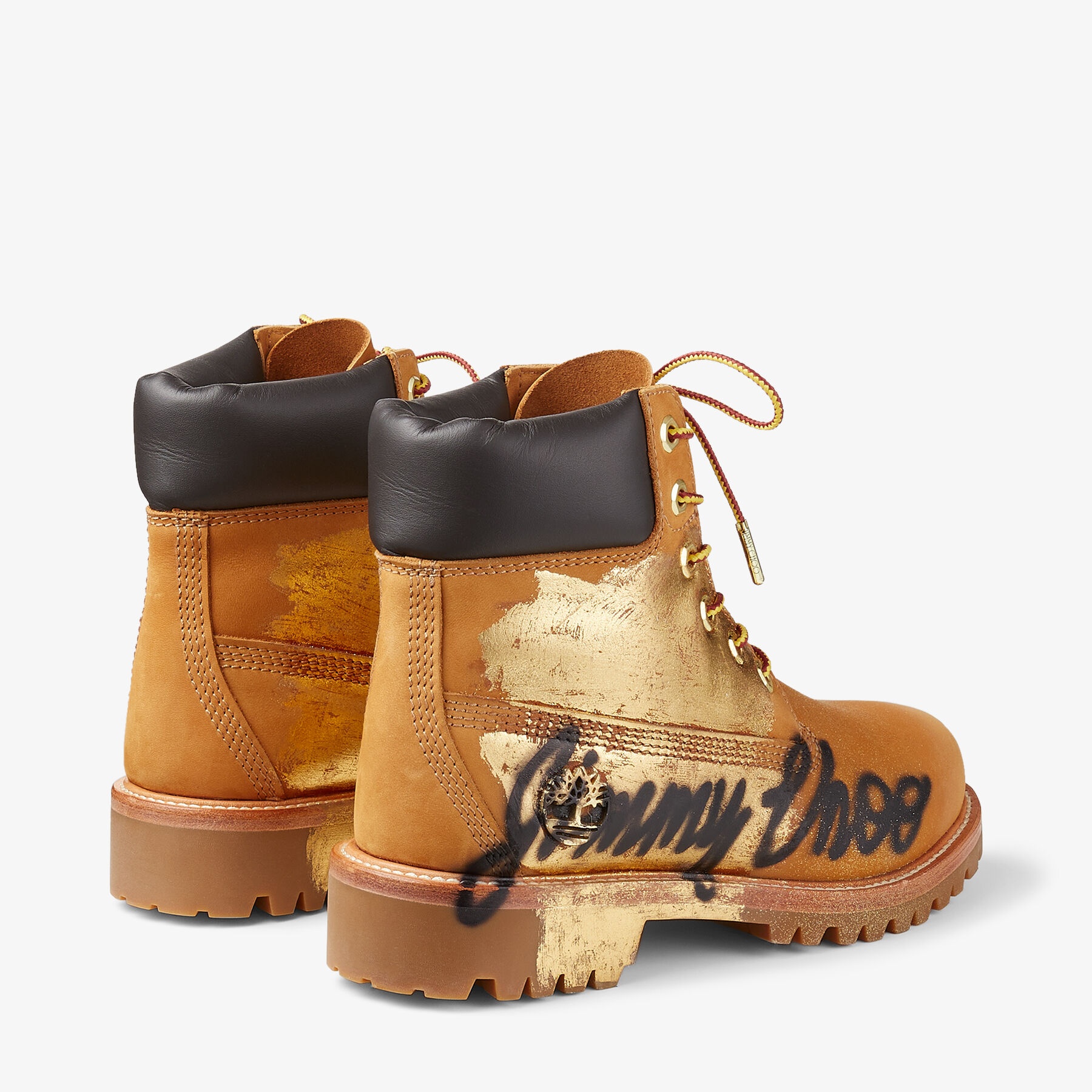 JIMMY CHOO X TIMBERLAND 6 INCH GRAFFITI BOOT
Wheat Timberland Nubuck Ankle Boots with Jimmy Choo Gra - 6