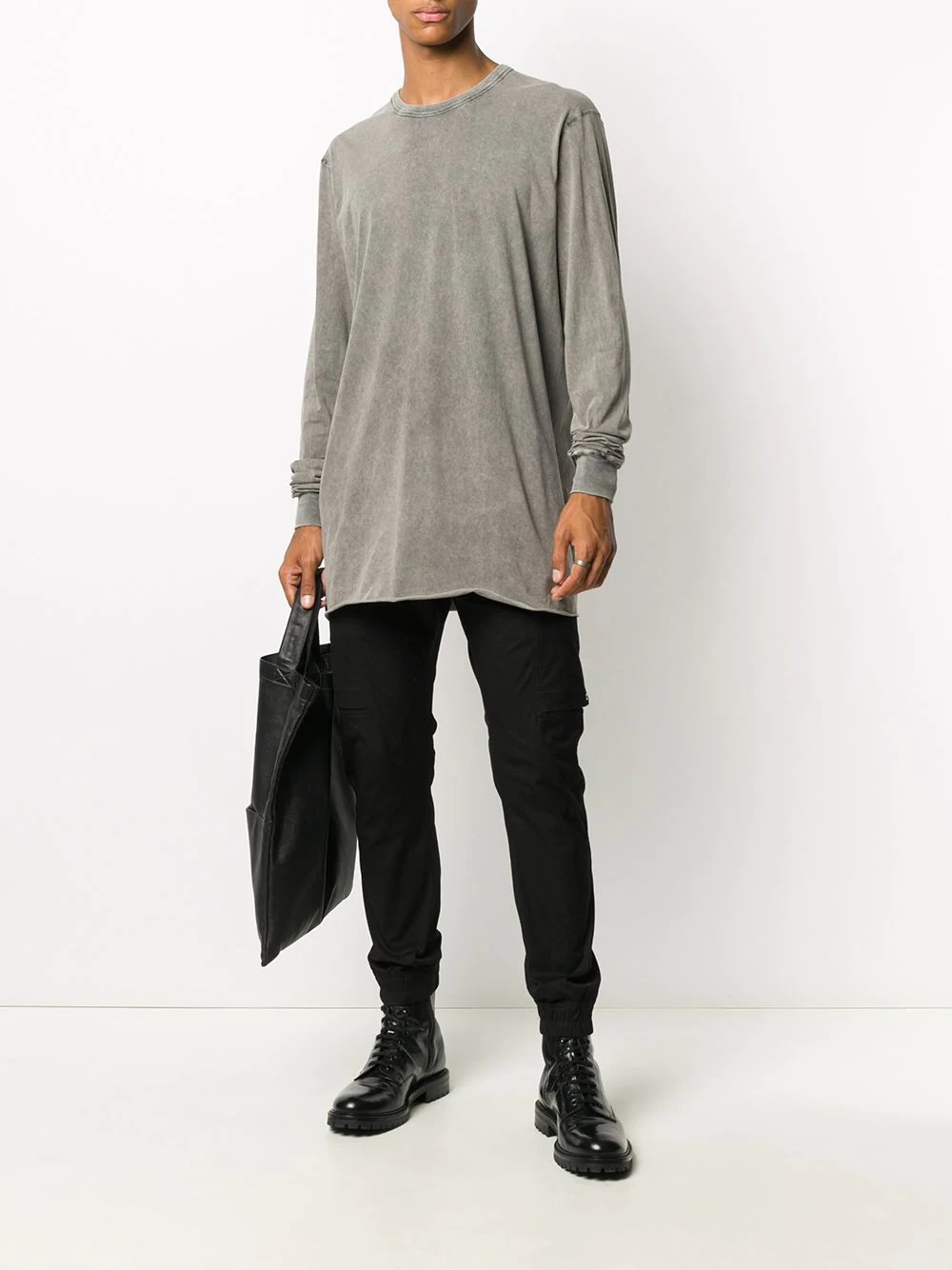 washed long sleeved T-shirt - 2