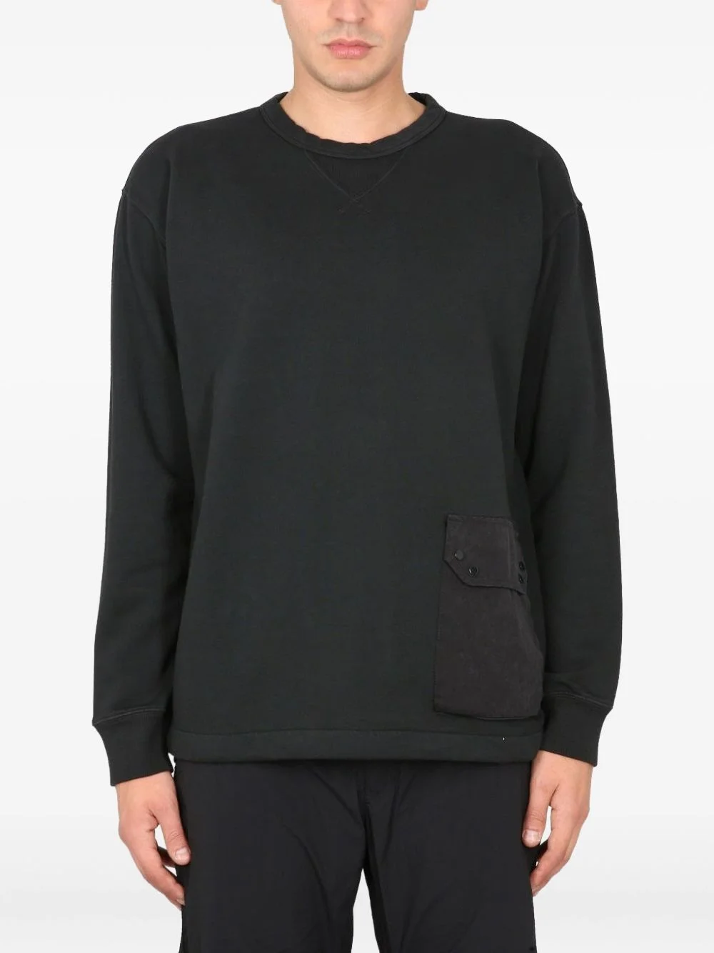 pocket-detail crew-neck sweatshirt - 1