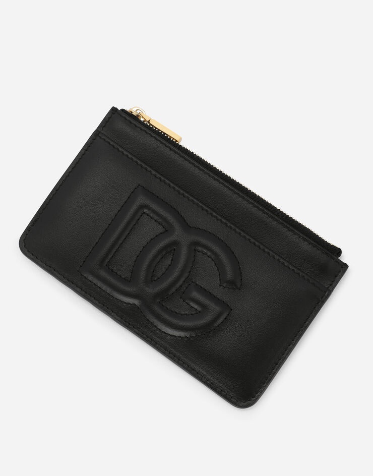 Medium calfskin card holder with DG logo - 4