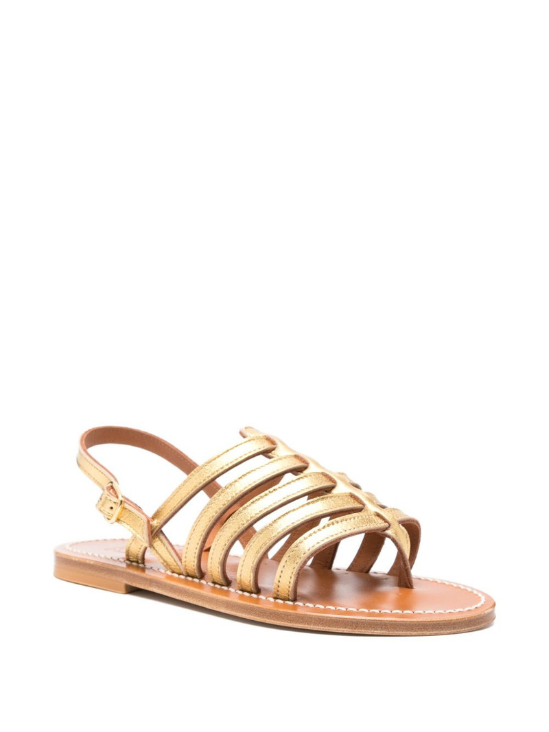 K.JACQUES metallic-effect strappy flat sandals outlook