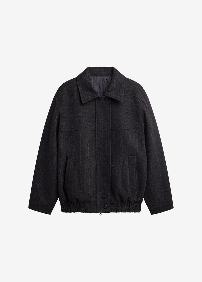 Natick Blouson Jacket - Charcoal Multi Stripe 1