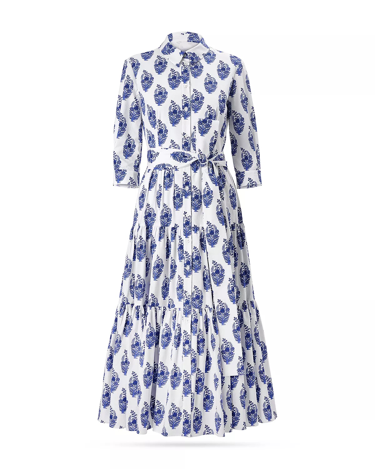 Tiered Midi Shirt Dress - 4