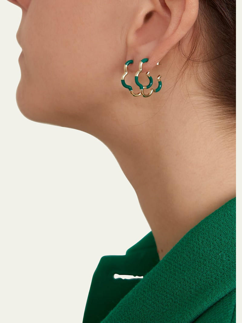 BEA BONGIASCA Evergreen Enamel Mini Earrings outlook