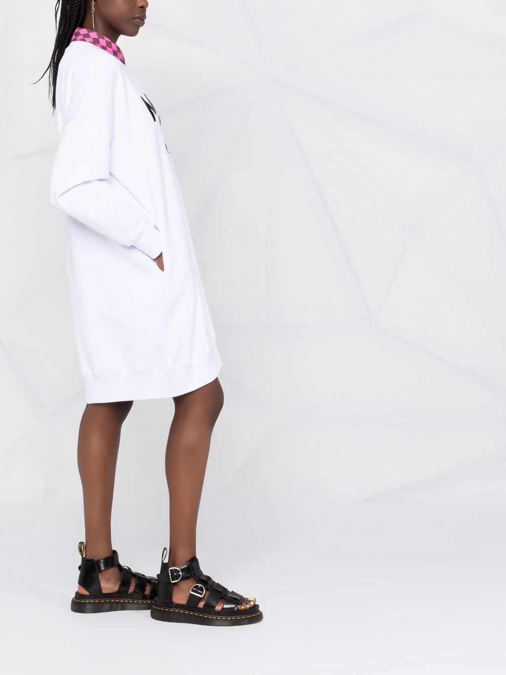 logo-print cotton jumper dress - 6