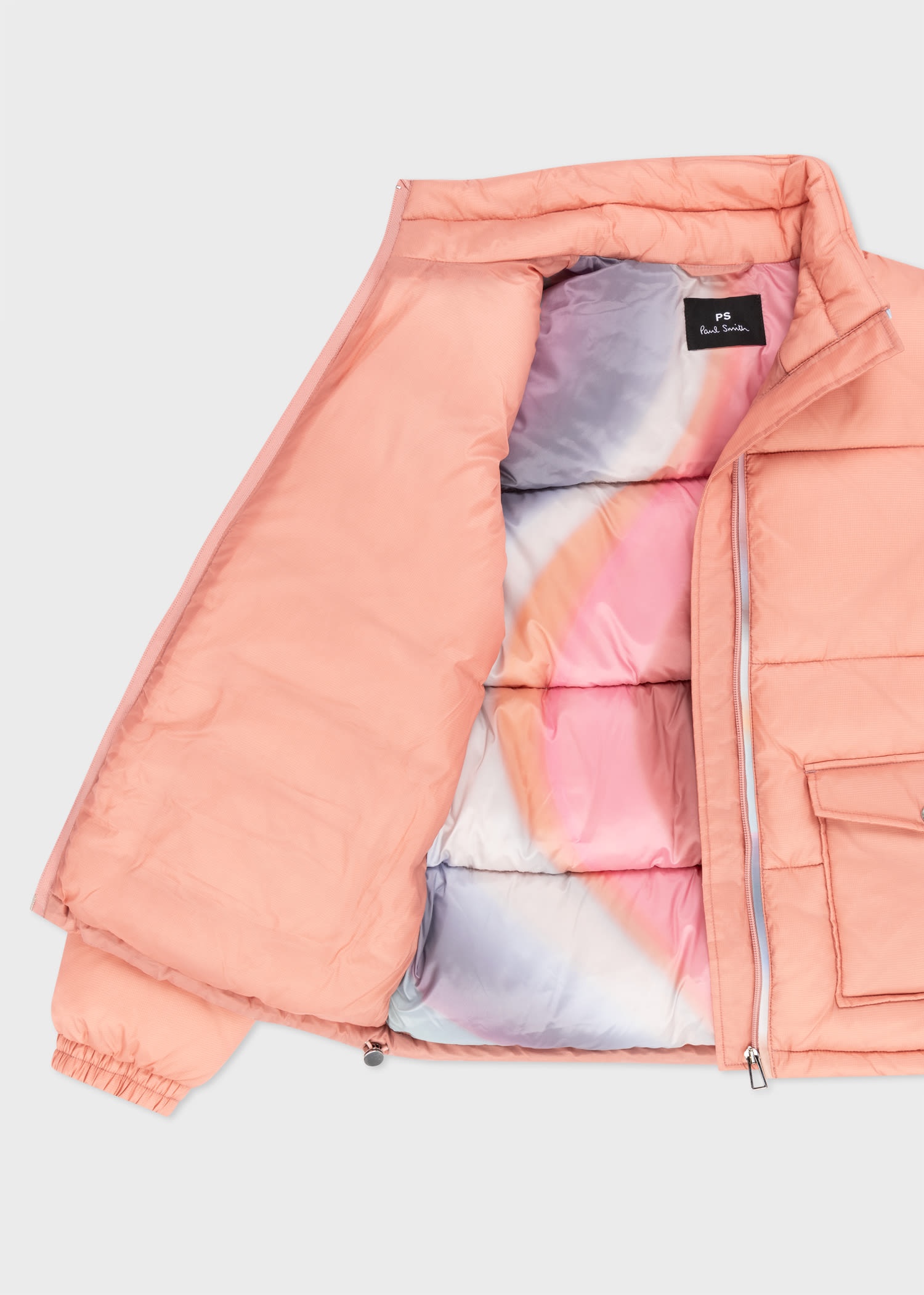 Peach Pink Padded 'Spray Swirl' Jacket - 4