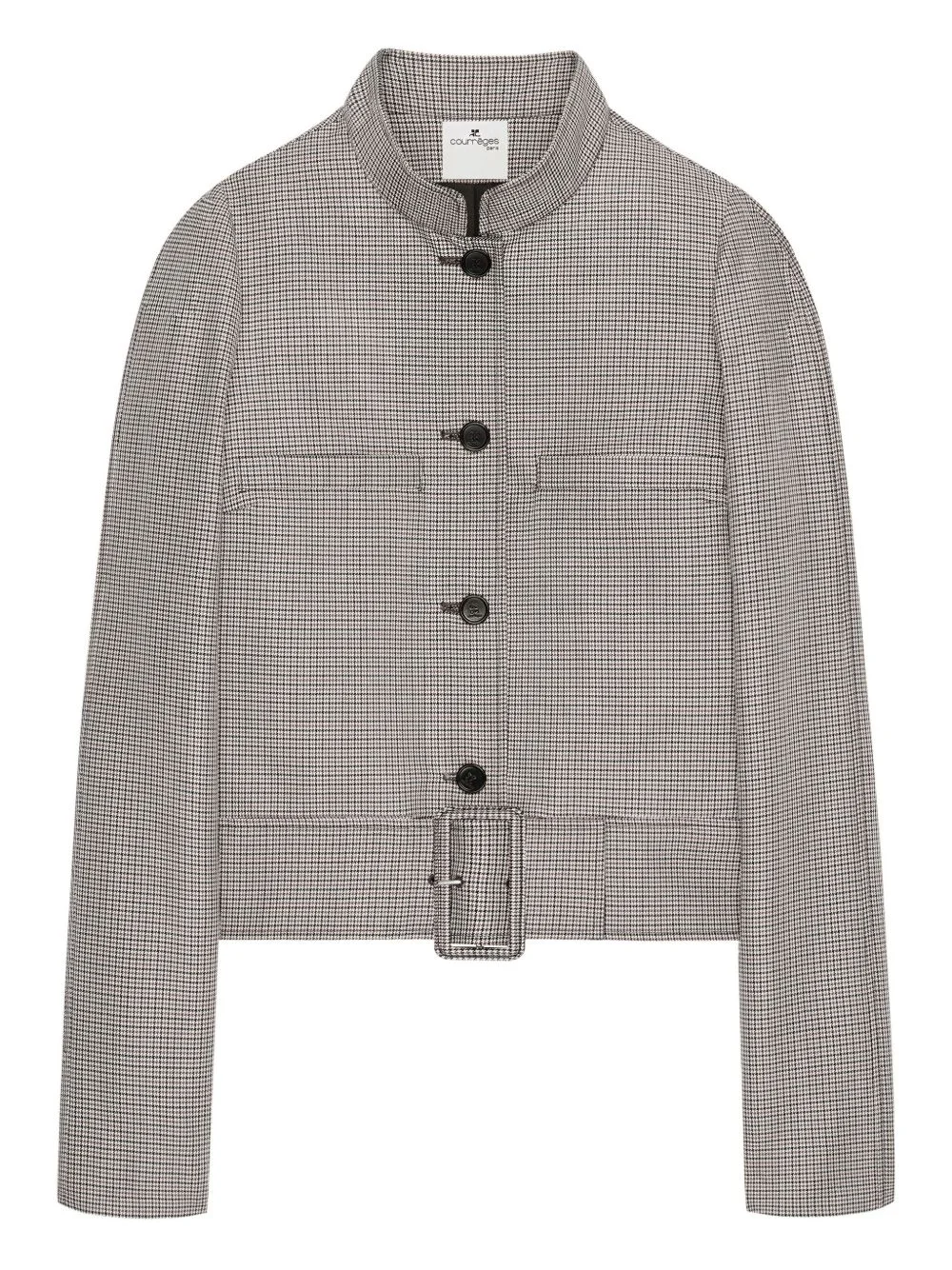 buckle houndstooth-pattern jacket - 1