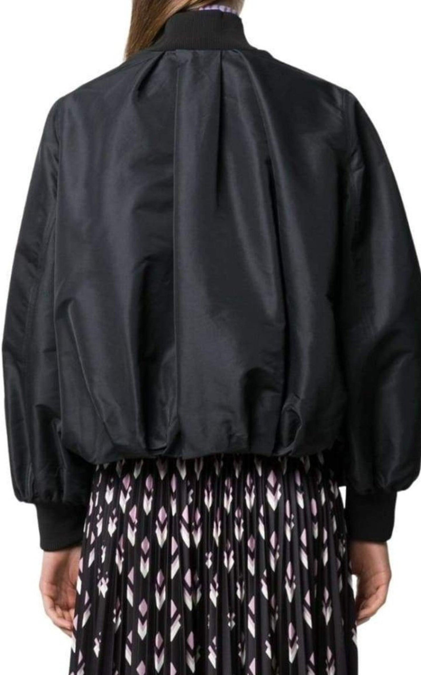 Ruched Printed Shell Bomber Jacket - 4